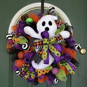 Whimsical Halloween Ghost Wreath